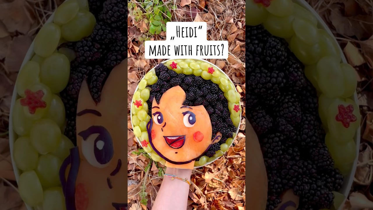 „Heidi“ made with fruits!?😋👧🏻#heidi #fruitart #disney #cartoon #anime #swissalps #healthy #fruit