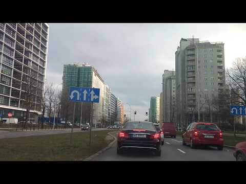 Driving through Warsaw Poland / Вождение в Варшаве Польша