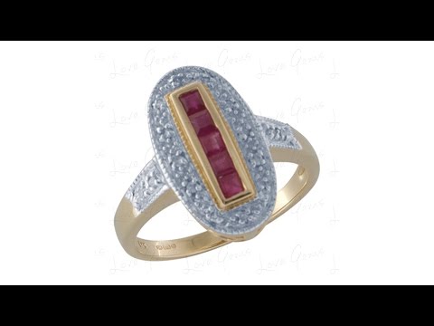 9ct Gold 0.40ct Ruby & Diamond Dress Ring- Hatton Jewellers London