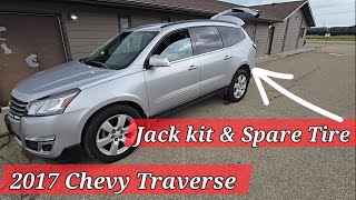 Chevrolet Traverse, Buick Enclave & GMC Acadia 2009-2017 JACK KIT AND SPARE TIRE LOCATION & REMOVAL