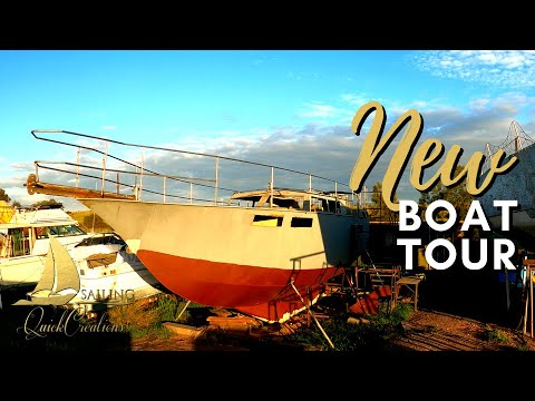 Sailing QC # 35 | NEW Boat Tour - walk around updated Yacht Tour | Steel Sailboat Restoration