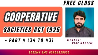 Cooperative Societies Act 1925 P 4 - AR Paper -  Sir Riaz Nadeem