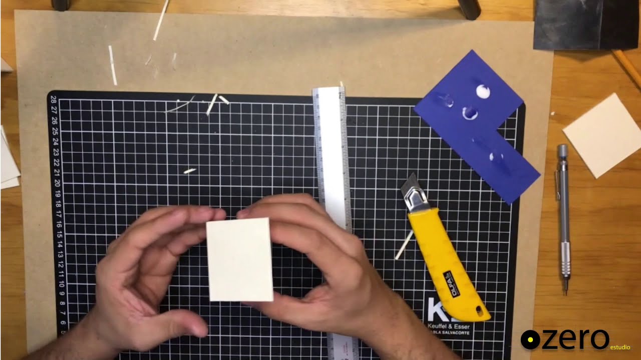 Corte, pegado, forrado y texturas en maquetas I Cómo resanar una maqueta de papel batería