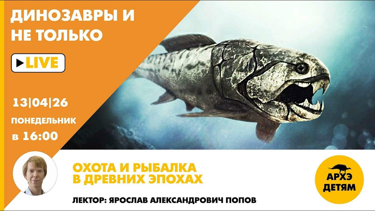 Занятие «Охота и рыбалка в древних эпохах» рубрики "Динозавры и не только" с ?