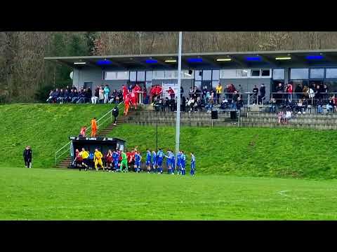 Einlaufen der Mannschaften, SF 1911 Lorch - SF Dorfmerkingen II am 17.03.2024