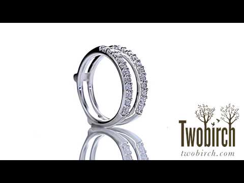 0.51ct. Double Shared Prong Straight Ring Guard - TwoBirch TB-GUARD-0050-WG-H
