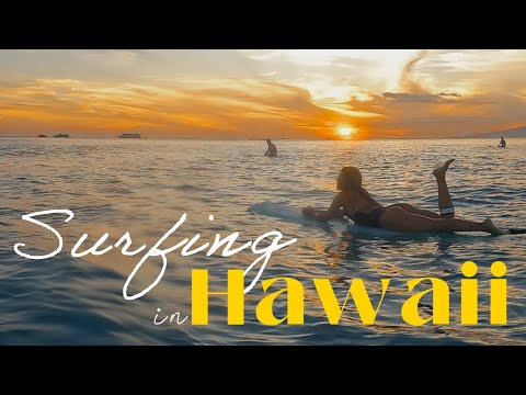 【ハワイ2025】ワイキキでサンセット&サンライズサーフィン🏄💛