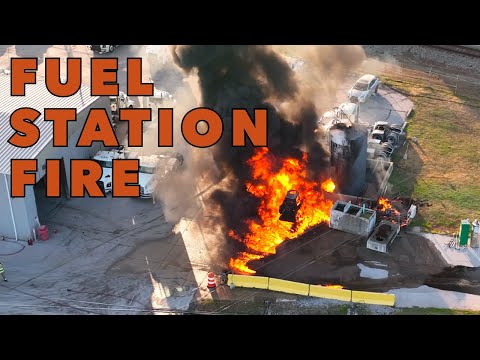 2022-11-23 Byram, MS - Reported Fuel Station Fire involving Fuel Tank, Skid-Steer Loader, and Truck