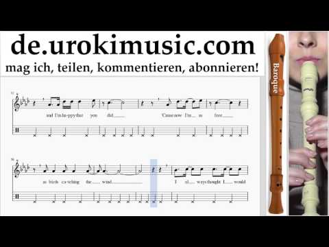 Blockflötenunterricht B. Miley Cyrus - Malibu Noten Lernen Teil#2 um-i995