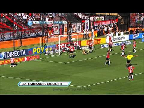 Gol Gigliotti. Colón 1 Estudiantes 2. Fecha 4. Torneo Final 2013. Fútbol Para Todos.