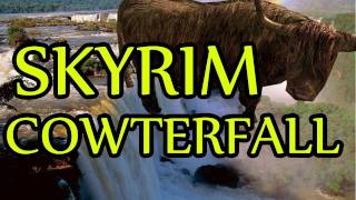 Skyrim Cowterfall. It's raining cows!