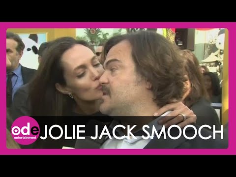 Angelina Jolie smooches Jack Black at Kung Fu Panda 3 premiere