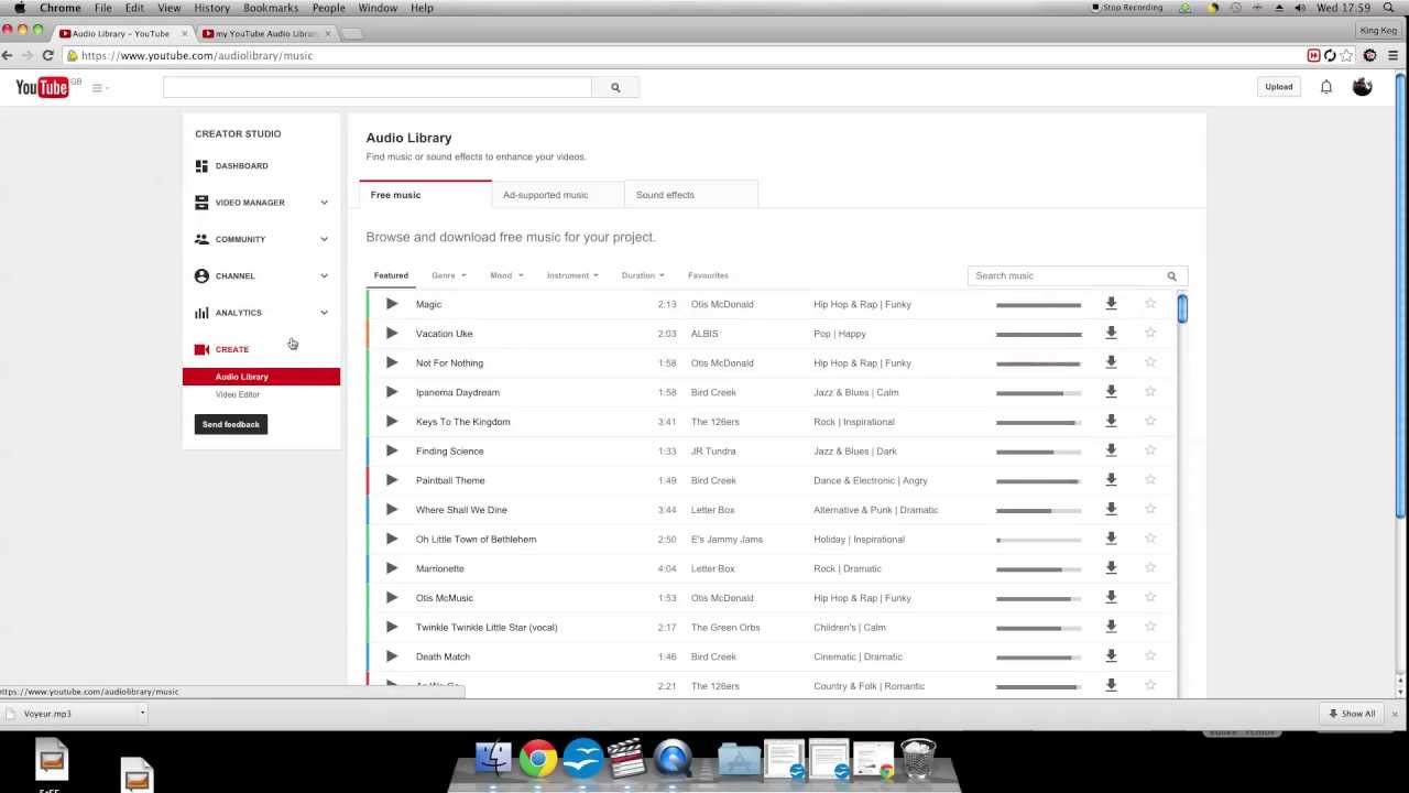 YouTube Audio Library Not Playing (Solved)