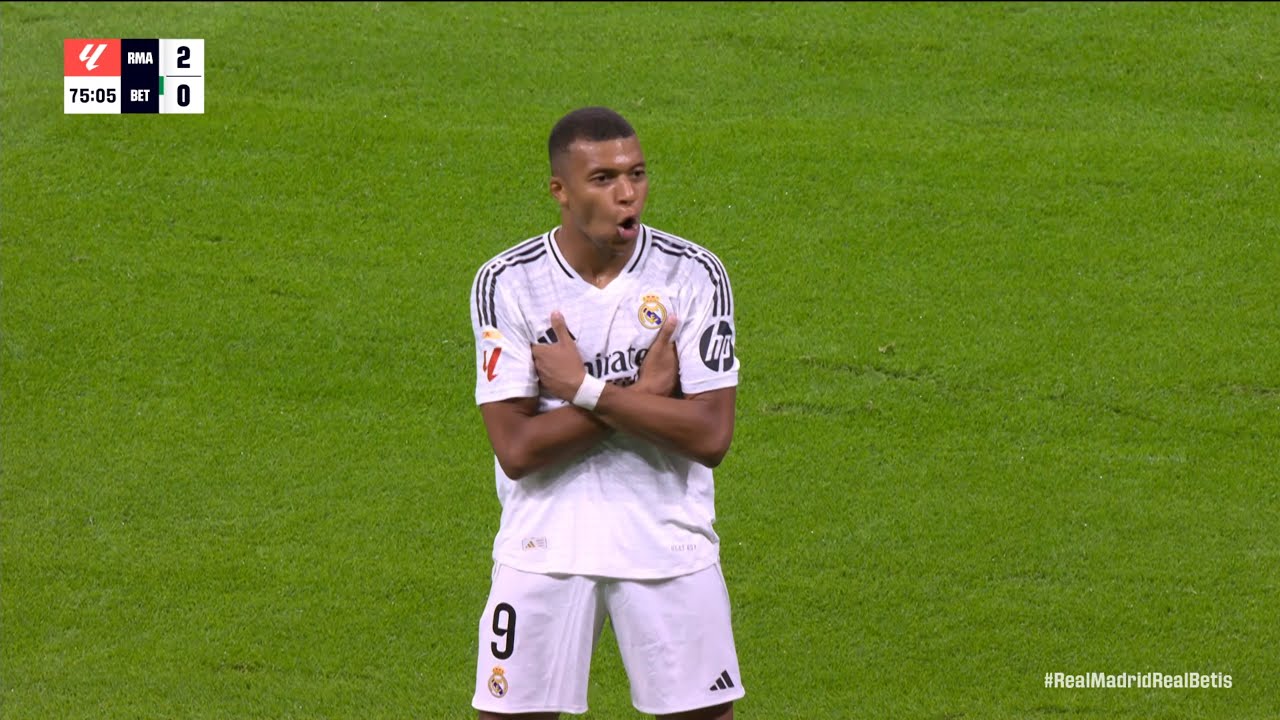 Kylian Mbappe FIRST LALIGA Goal vs Real Betis (01/09/24)~ English Commentary