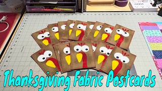 Making Quirky Turkey Fabric Postcards for an Order and the Shop