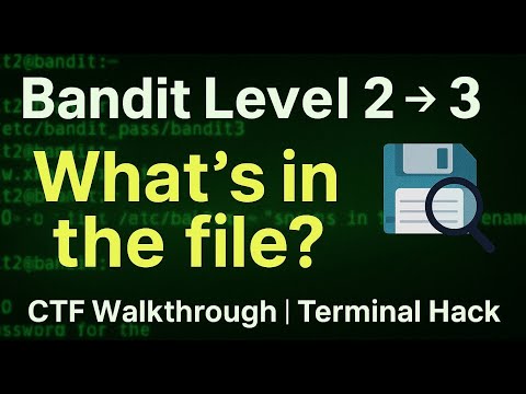 OverTheWire Bandit Level 2 ➜ 3 | Reading Data from a File (CTF Walkthrough)