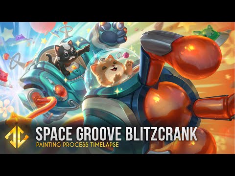 Space Groove Blitz & Crank (Blitzcrank) - Painting Process - Splash Art League of Legends