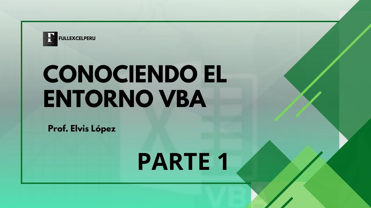 Getting to know the VBA environment - Excel Programming Course - Part 1