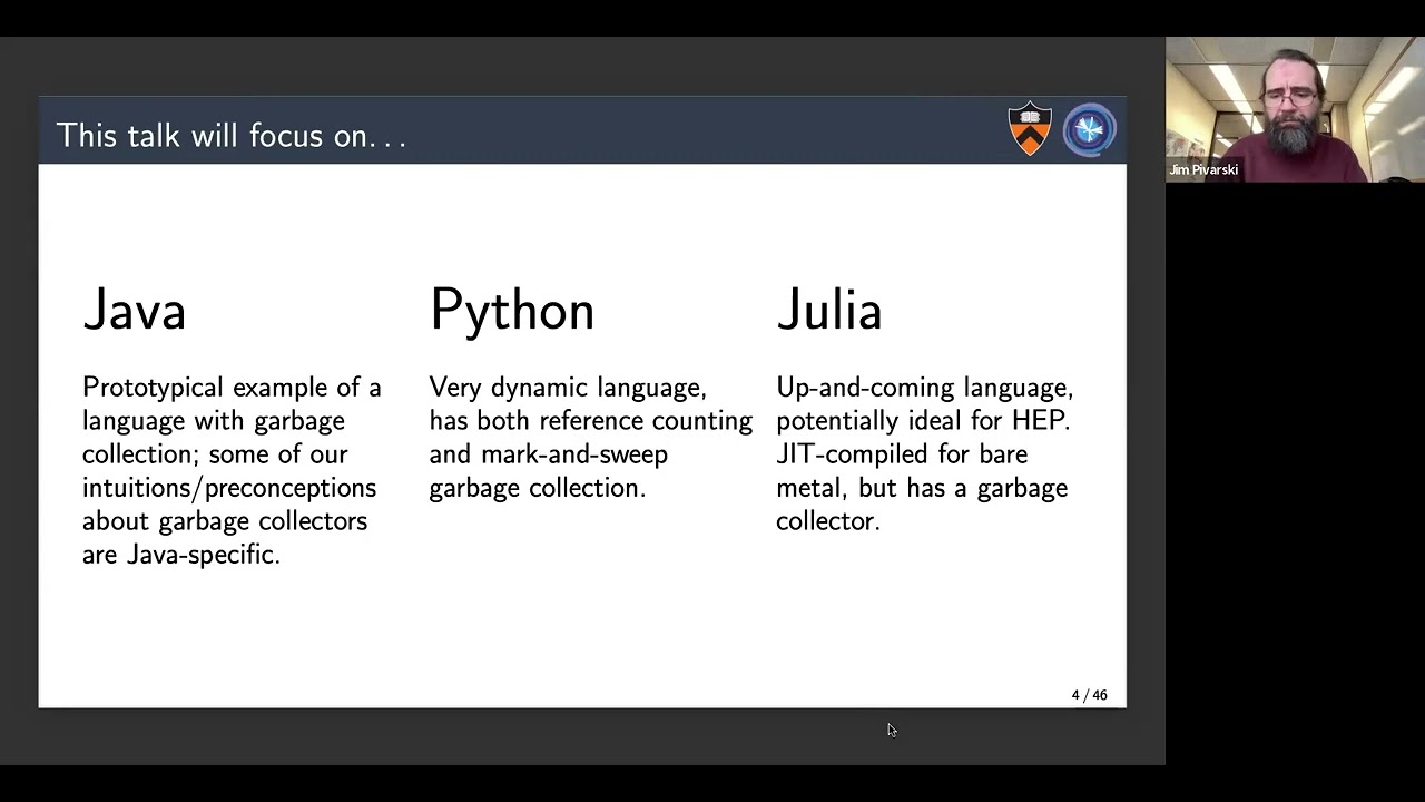 Three garbage collectors: Java, Python, and Julia
