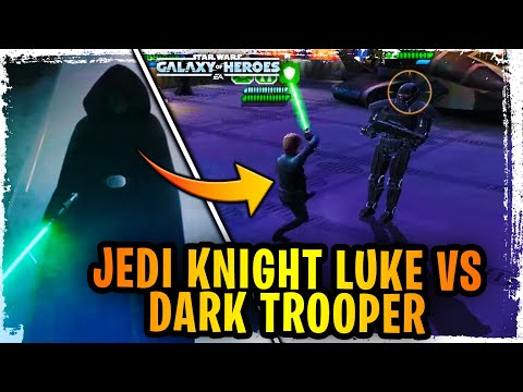 Jedi Knight Luke Skywalker vs Dark Trooper Hallway Mandalorian Scene Reenacted in Grand Arena
