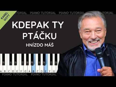 Kdepak ty ptáčku hnízdo máš - Karel Gott - Tři oříšky pro Popelku - Popelka (piano tutorial /noty)