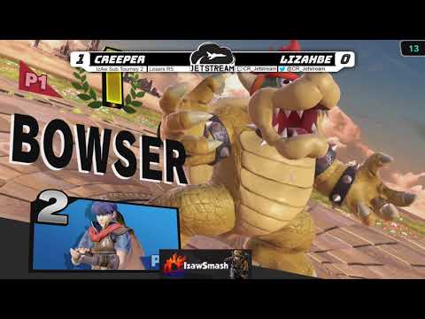 IzAw Sub Tourney 2 Losers R5 - Creeper (Bowser) Vs. Lizahbe (Ike, Link) Smash Ultimate - SSBU