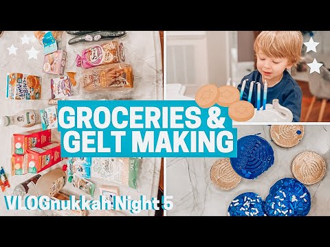 MAKING GELT & KOSHER STYLE GROCERY HAUL!! VLOGnukkah NIGHT 5 Jewish Family Vlogs!