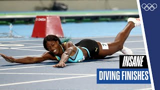 Diving for the line at the Olympics! 🏅
