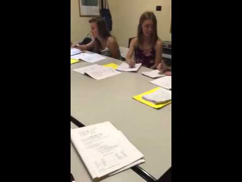 Students learning italian grammar