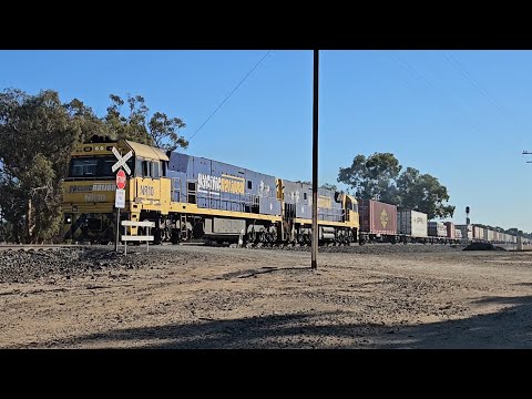 6PM6 PN up "Linfox Express" (NRs 10 & 53), Perth to Melbourne, 1415, 19/5/25, Dimboola West VIC.