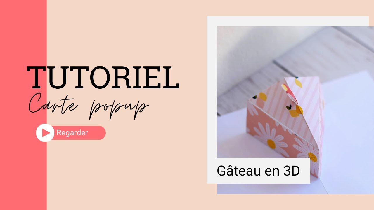 Carte popup : Part de gâteau en 3D facade placeholder