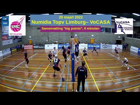 2022-03-20 Numidia Topv Limburg - VoCASA (samenvatting, 9 min) Eredivisie Heren Volleybal