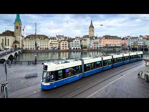 Straßenbahnen in Zürich, Schweiz 🇨🇭 | Züri Tram | 2024