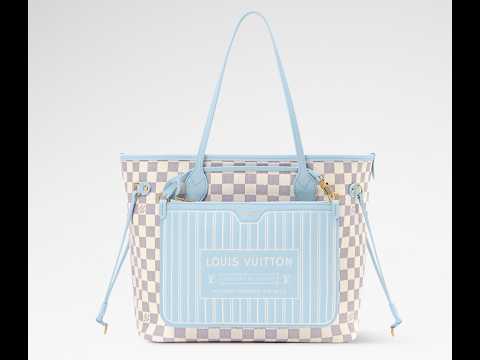Louis Vuitton Neverfull Inside Out MM N40946 Damier Azur Canvas Tote Bag