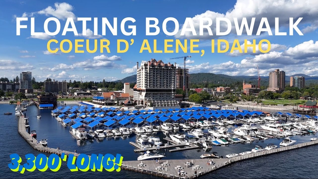 Immersive street-level walking tour through Coeur d'Alene, ID, United States, showcasing authentic urban landscapes, local architecture, and the vibrant atmosphere of the city's neighborhoods