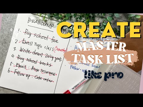 Task Management System | How to do Braindump & Create Master Task list like a Pro