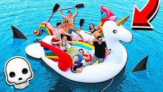 STRANDED ON A 20 FOOT UNICORN FLOAT IN THE OCEAN!