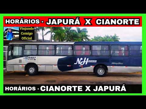 Horários de Ônibus JAPURÁ x CIANORTE | CIANORTE x JAPURÁ Confira todos os horários!