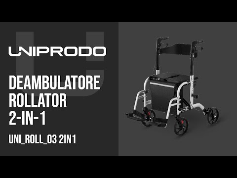 Video - Deambulatore rollator 2-in-1 - argento - 120 kg