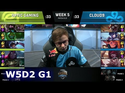OpTic Gaming vs Cloud 9 | Week 5 Day 2 S8 NA LCS Summer 2018 | OPT vs C9 W5D2