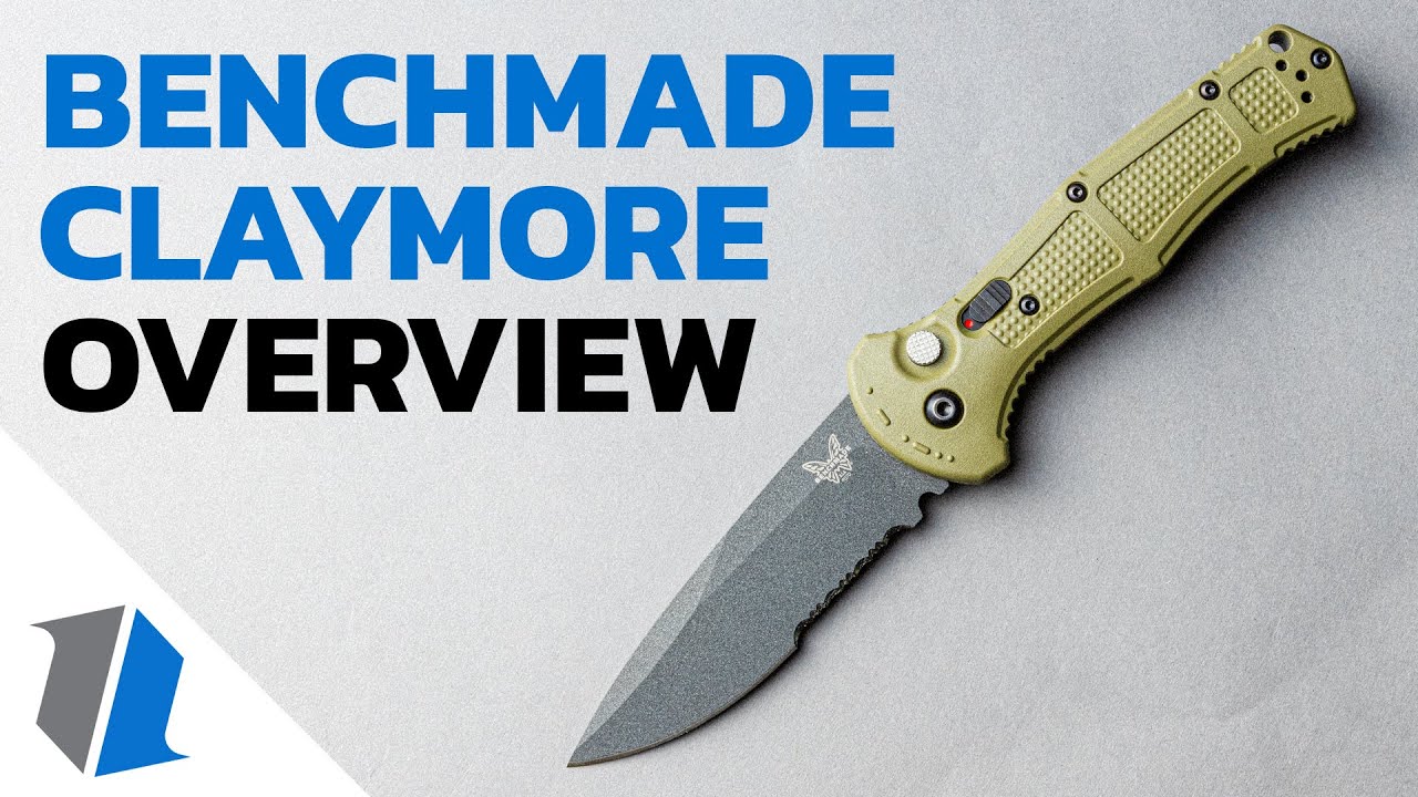 Benchmade Claymore Automatic Knife Black Grivory (3.6" Black Serr) 9070SBK