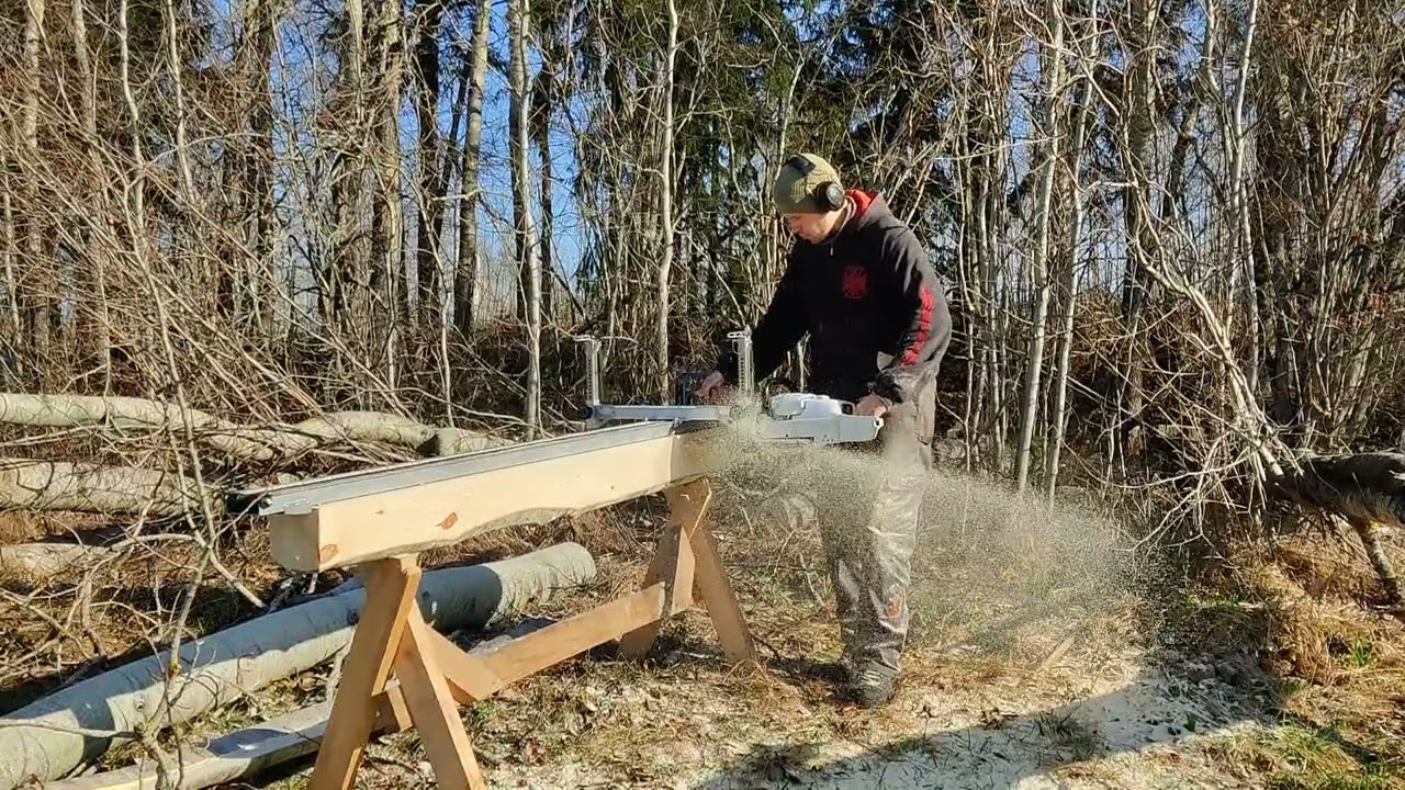 Sawmilling on location with ClampMill DIY from naturetools.com & Stihl MS500i chainsaw