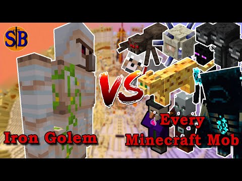 Iron Golem vs Every Vanilla Mob | Minecraft Mob Battle