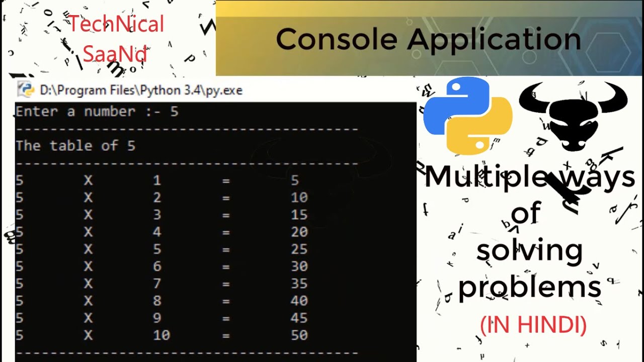 Python Project Task 1 : Build Console Application Printing Tables