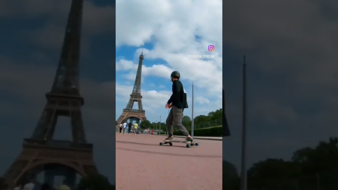 snowboard the streets of paris #downhillskateboarding #freebordeurope #freeboard #freebord