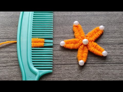 Amazing Hand Embroidery Woolen Flower ideas with Hair Comb | Easy Sewing hack