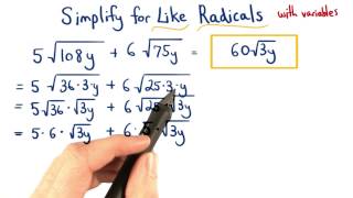 Simplify for Like Radicals with Variables - Visualizing Algebra