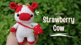 Crochet Strawberry Cow | Quick tutorial | Amigurumi |