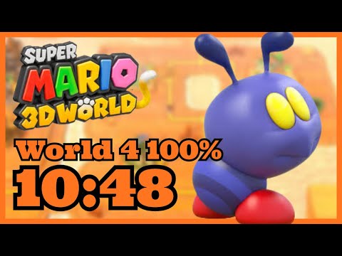 Super Mario 3D World (Switch 2) World 4 100% RTA Speedrun in 10:48 (WR)