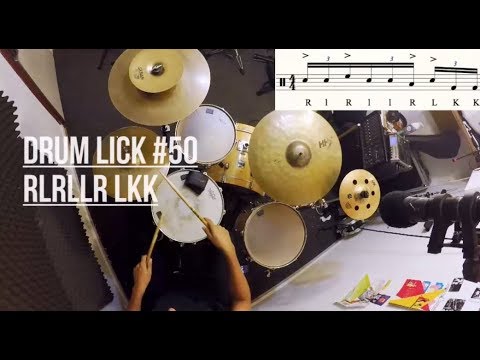 Slick Drum Lick - 16th note triplets -   RlRllR LKK - Lick #50!